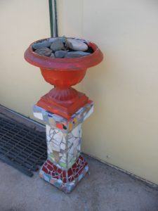 Mosaic pedestal, by Judith