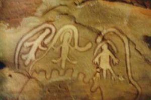 Sacred Lizard figures at Killigurra Gorge